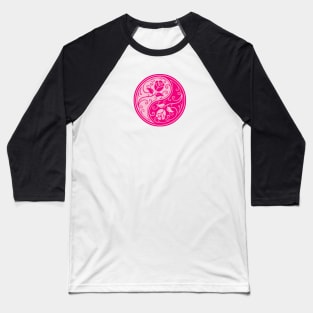 Pink Yin Yang Roses Baseball T-Shirt